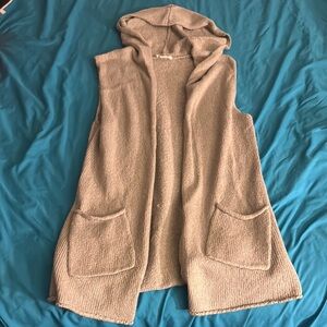 Women's gray Hooded Sweater Vest